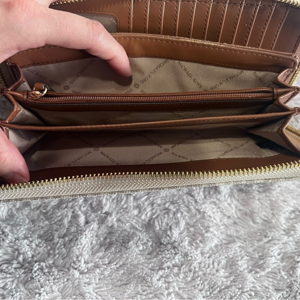 Michael Kors Tan Zip-Around Wallet